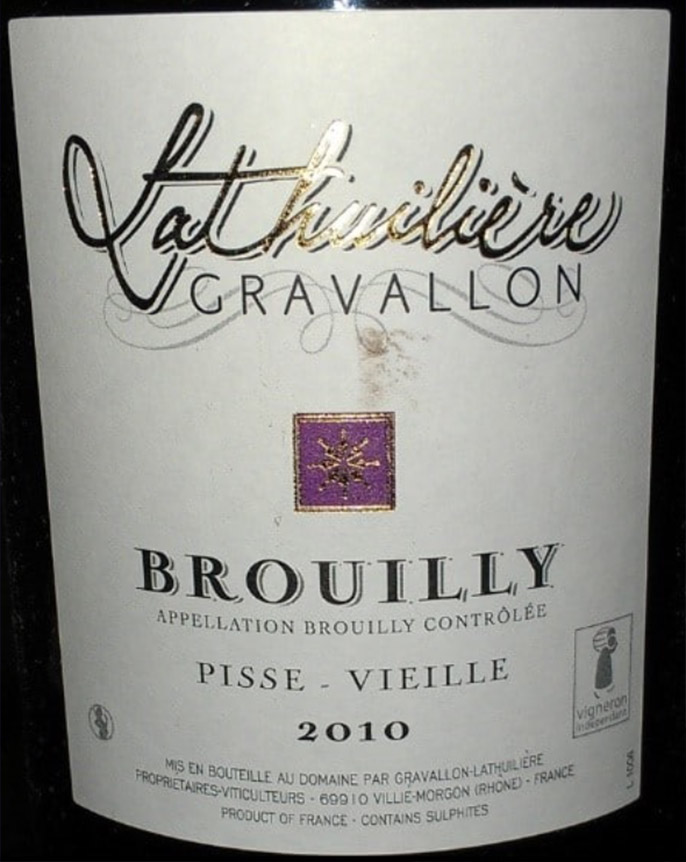 Etikett Brouilly Pisse-Vieille