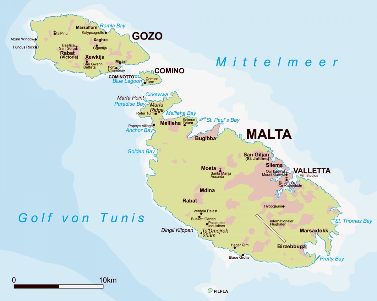 Malta - Landkarte