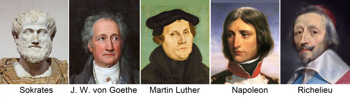Zitate - Aristoteles, J. W. von Goethe, M. Luther, Napoleon, Richelieu
