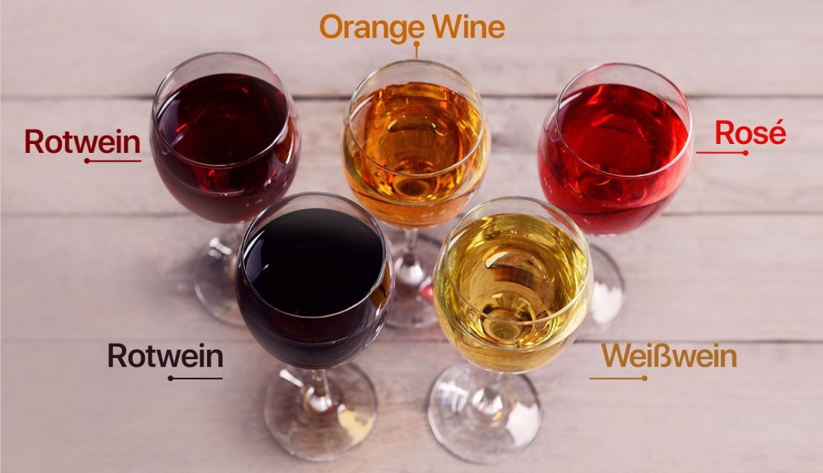 Rotwein - Weintypen Rotwein, Rosé, Orange Wine, Weißwein