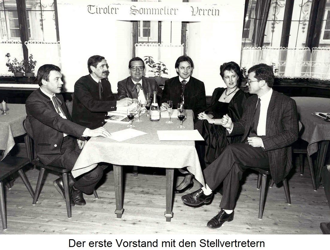 Tiroler Sommelierverein - Erster Vorstand mit Stellvertetern