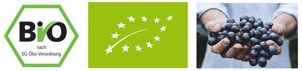 Biowein - EU-Siegel und Weintraube