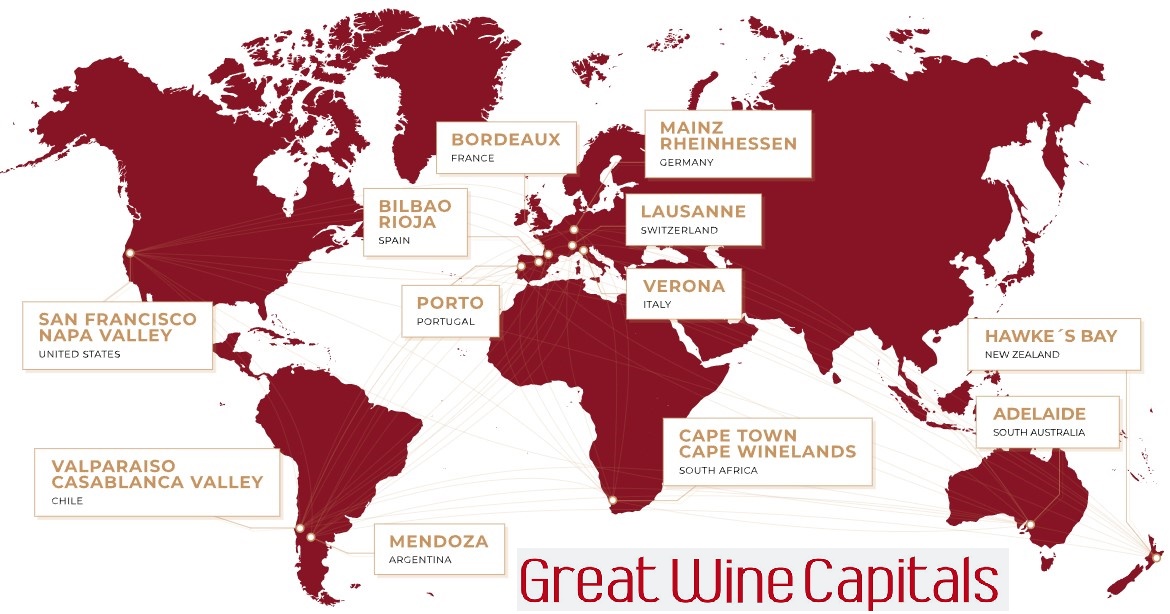 Great Wine Capitals - Weltkarte