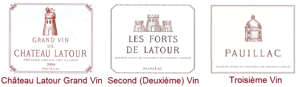 Zweitwein - Château Latour Grand Vin, Second Vin, Troisième Vin